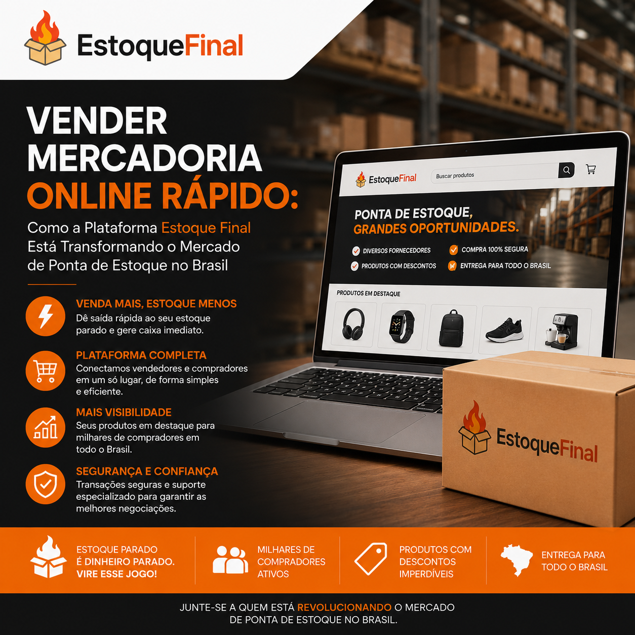 Vender Mercadoria Online Rápido Como a Plataforma Estoque Final Está Transformando o Mercado de Ponta de Estoque no Brasil
